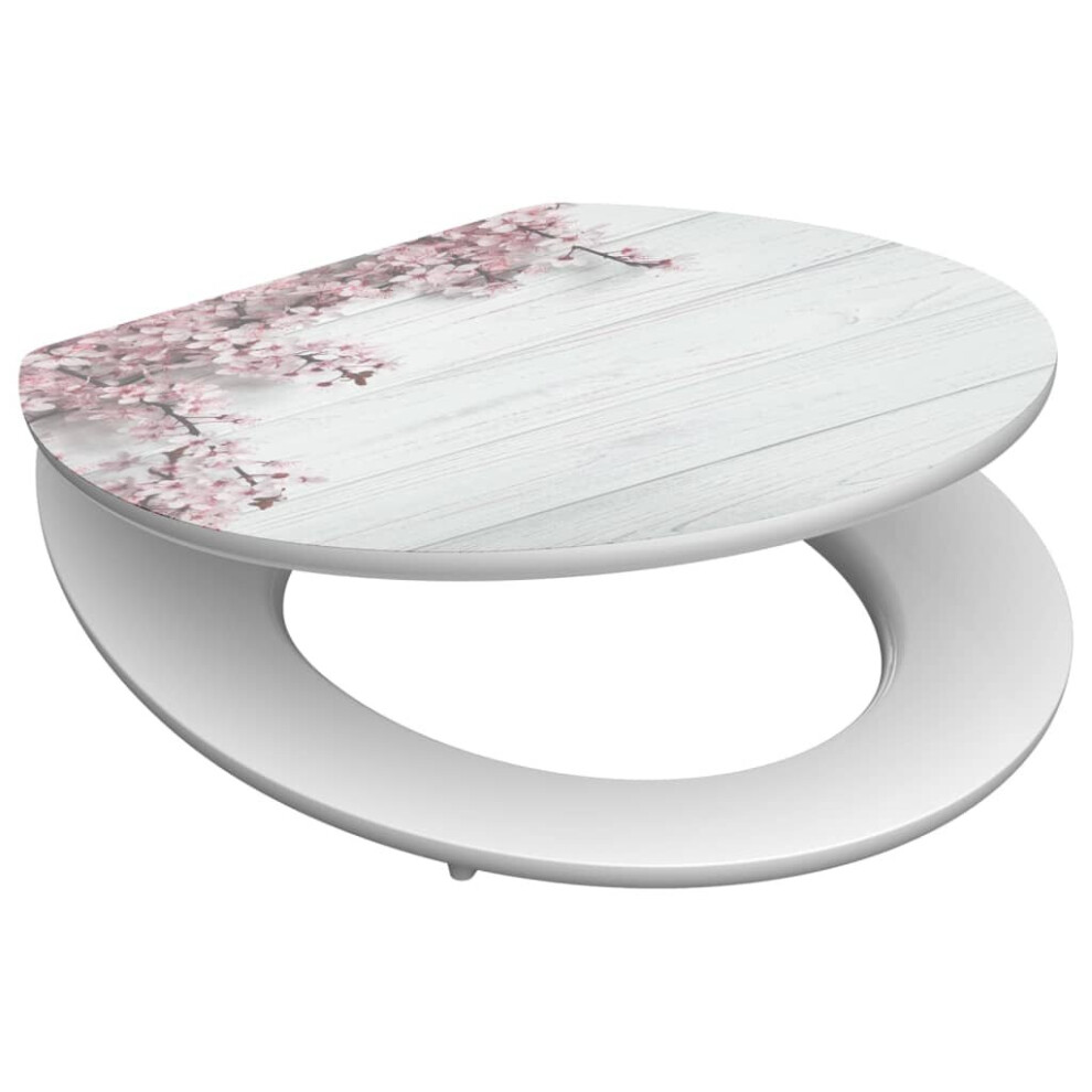 SCHÃTTE High Gloss Seat with Soft-Close FLOWERS & WOOD MDF Toilet Seat Kit