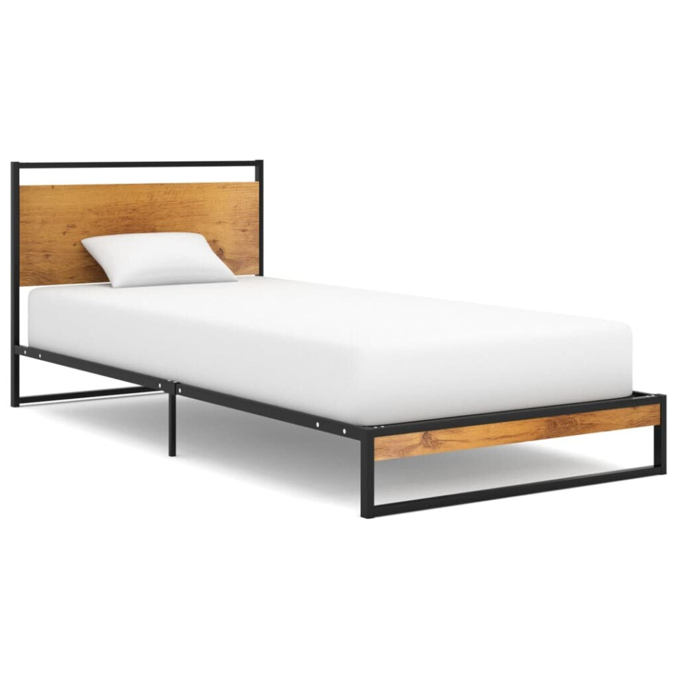 vidaXL Bed Frame Metal 90x200 cm Home Bedroom Furniture Single Bedstead Set