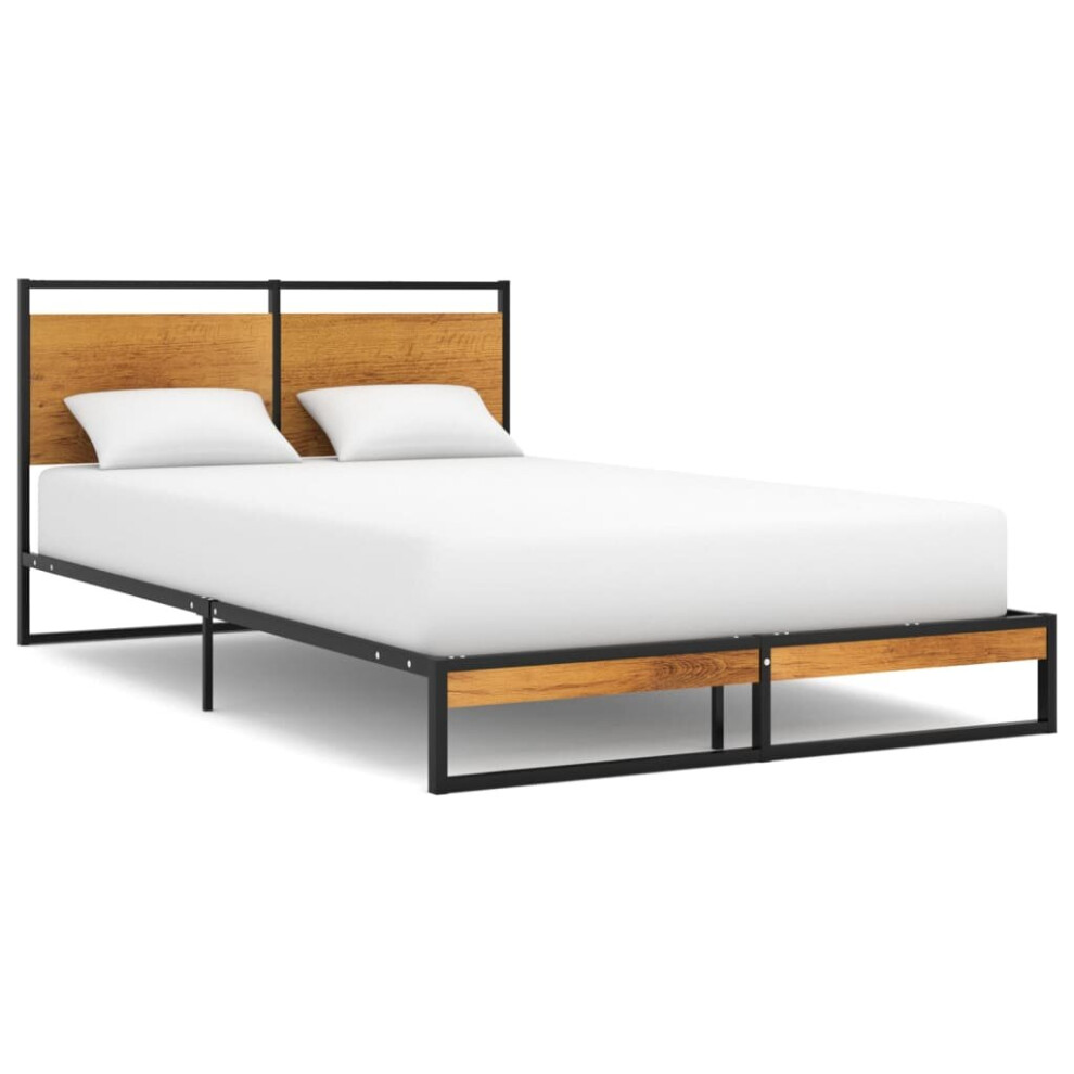 vidaXL Bed Frame Metal 120x200 cm Home Bedroom Furniture Double Bedstead Set