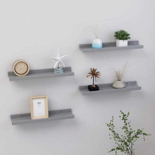 VidaXL vidaXL Wandregale 4 Stk. Grau 40x9x3 cm