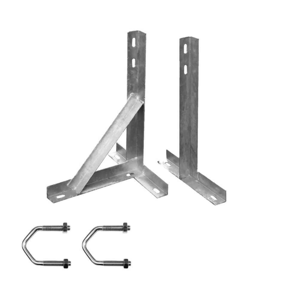 (T&K Bracket + V Bolts) 24 Inch Galvanised T&K Wall Mount Bracket For Tv Aerial Or Satellite Dish 3713794172446