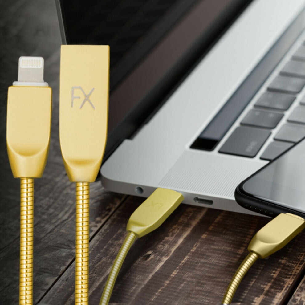 Spring Cable With Zinc Alloy Connectors - Gold 5060488842993