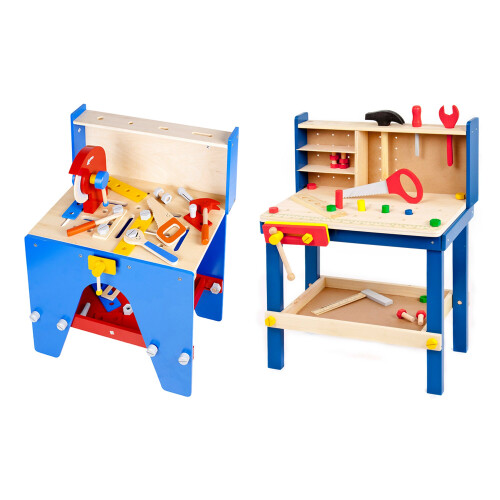 (Tool Bench With Saw & Tools) Kids Work Tool Bench Kitchen Set Toys Cooking Chef 1