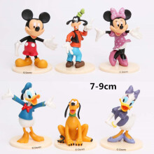 Topolino Minnie Paperino Pippo Daisy Figura Giocattolo Con Piedistallo 6 pezzi
