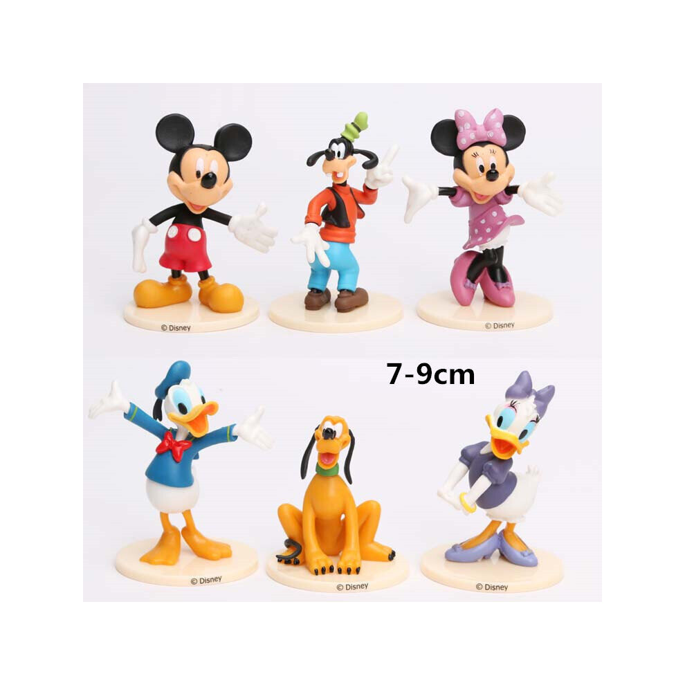 Mickey Minnie Donald Duck Goofy Daisy Toys Figure With Pedestal 6pcs