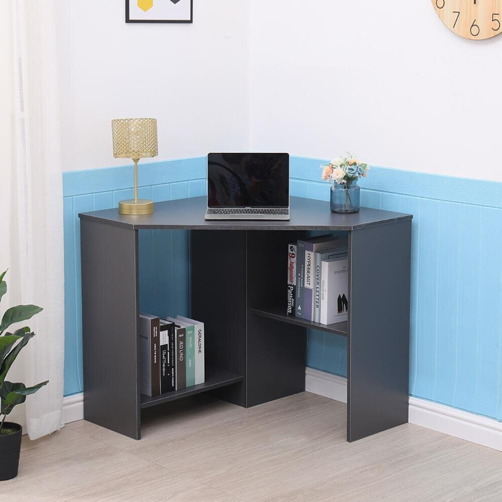 Wellington Compact Office Computer Corner Desk with Storage Shelves