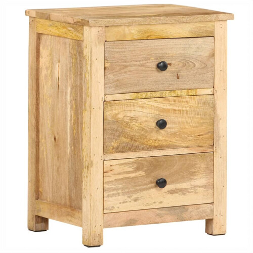 VidaXL vidaXL Solid Mango Wood Bedside Cabinet Side Table Nightstand Home Furniture
