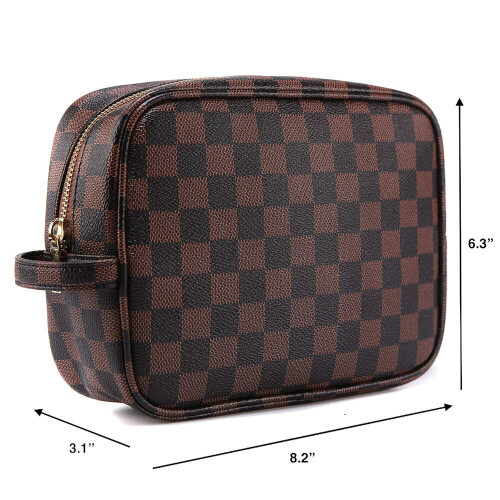 (Brown) Cosmetic Beauty Makeup Bag Case Organizer Zipper Holder Handbag Travel Toiletry 1