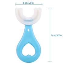 (Blue For Age 2-6) Kids Toothbrush U-Shape Infant Toothbrush with Handle Silicone Oral Care Cleaning Brush for Toddlers Ages 2-12