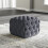 Living And Home Square Velvet Upholstered Buttoned Stool 3