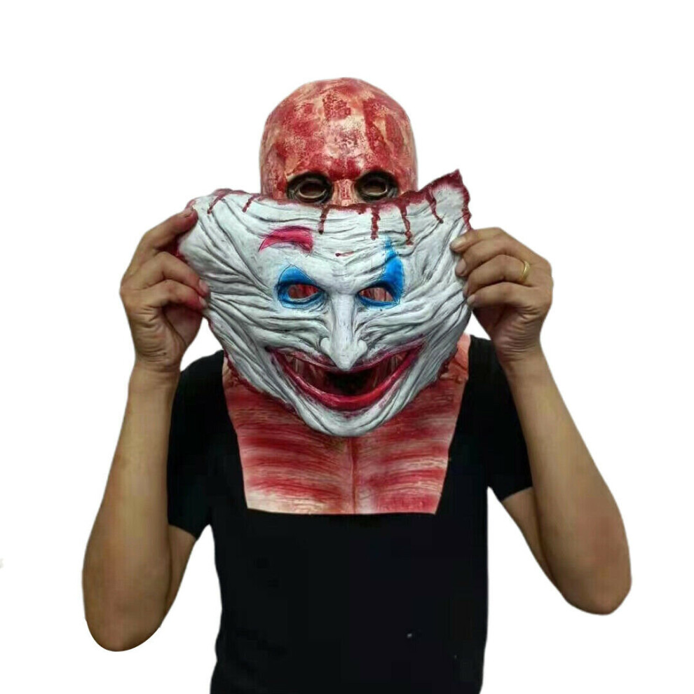 Latex Dual-Layer Tear-Off Joker Halloween Mask