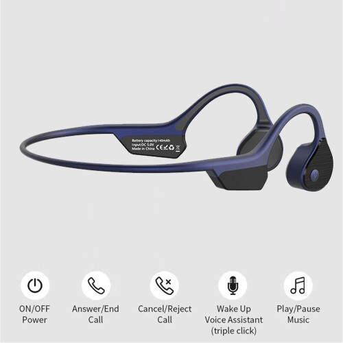 (Dark Blue) Bone Conduction Wireless Bluetooth Earphones 2