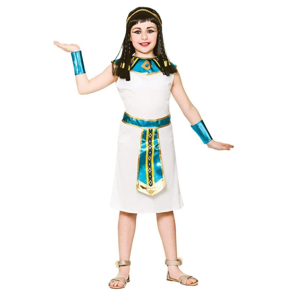 (M) Girls Cleopatra Egyptian Queen Of The Nile Halloween Fancy Dress Kids Costume