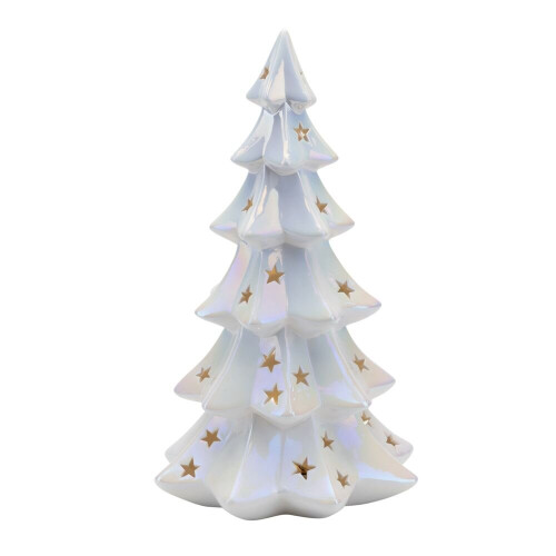 WIDDOP and Co. Widdop Iridescent Christmas Tree Decoration With Star Cutouts & LED Light
