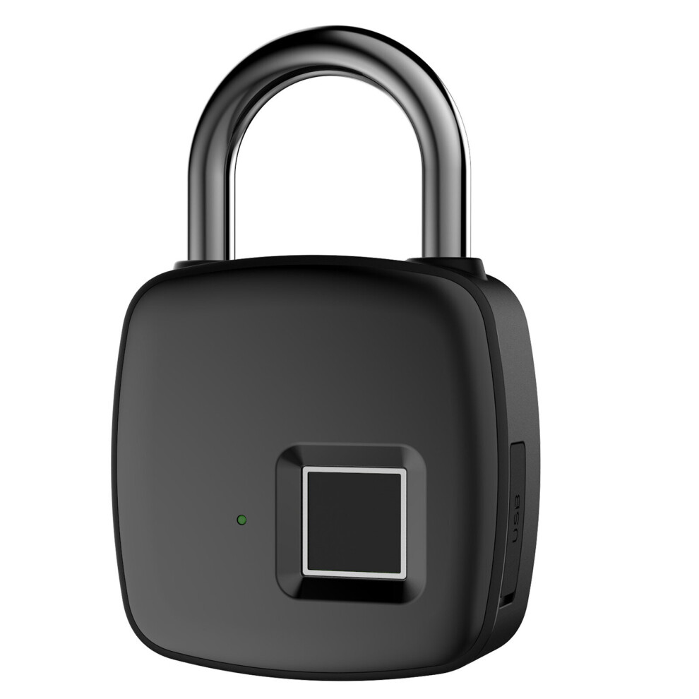 Smart Fingerprint Padlock, Bluetooth Padlock, Keyless Padlock For Ios/Android, Unlock Via Fingerprint/App, Suitable For Gym, Sports, Bike And Storage 635411874348