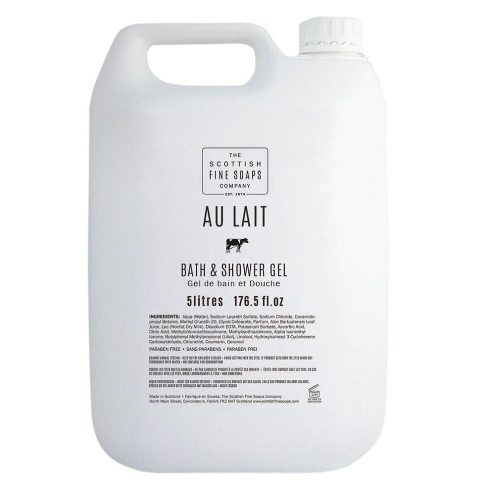 Scottish Fine Soaps Au Lait Bath & Shower Gel ~ 2x5 Litre