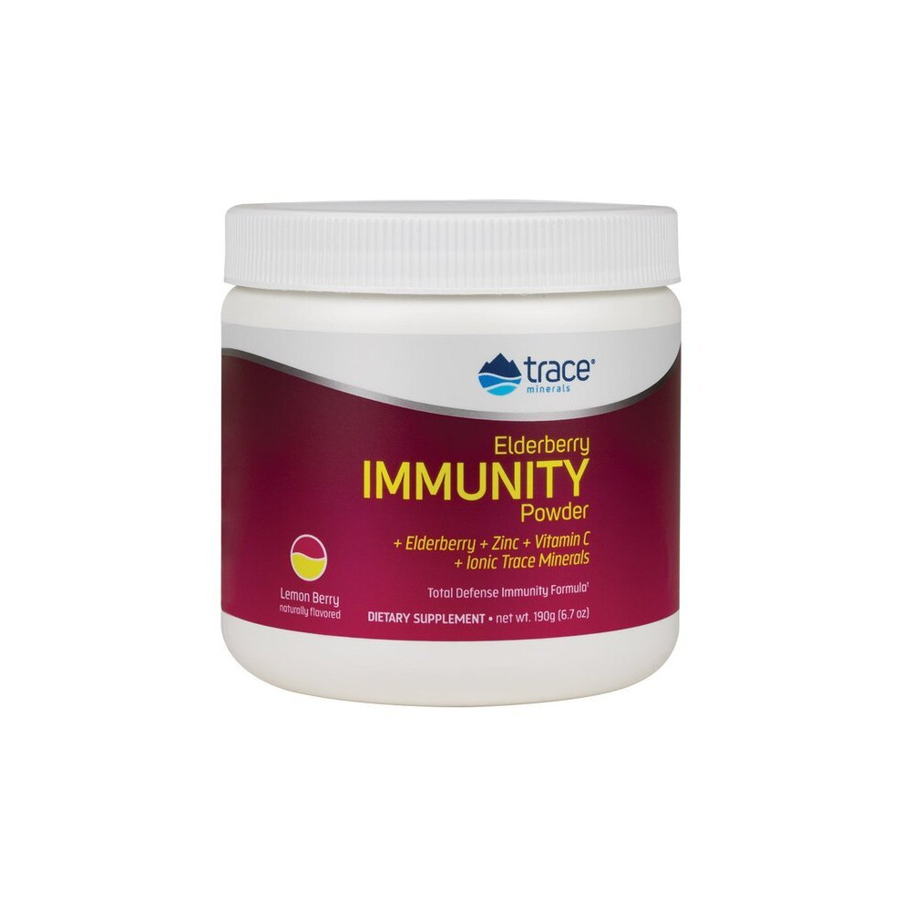 Trace Minerals Elderberry Immunity Powder, Lemon Berry - 190 Grams