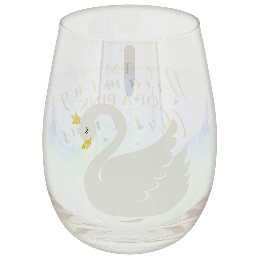 Widdop And Co. Widdop Swan & Dreaming Of A Christmas Tumbler Stemless Wine Glass Pink