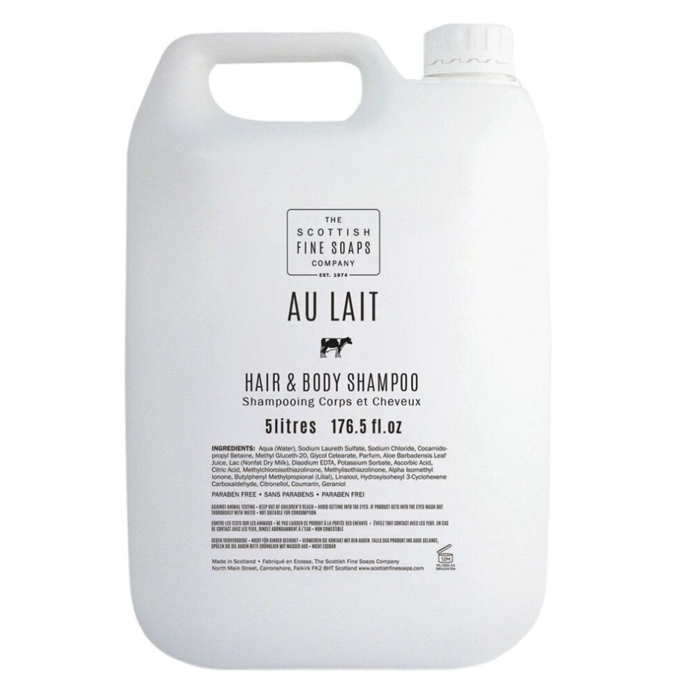 Scottish Fine Soaps Au Lait Hair & Body Shampoo ~ 2X5 Litre