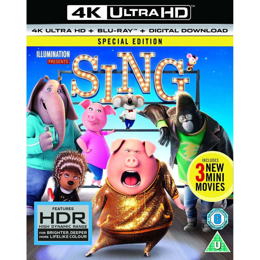 Universal Pictures Sing [2017] (Illumination) (4K Ultra Hd + Blu-Ray)