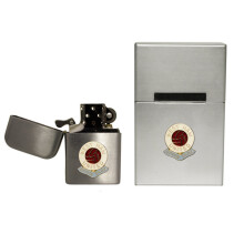 West Ham United football club stormproof petrol lighter and metal cigarette packet cover
