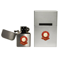 Heart of Midlothian football club stormproof petrol lighter and metal cigarette packet cover