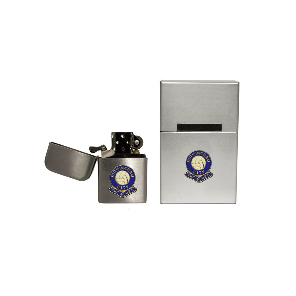 Knight Birmingham City Football Club Stormproof Petrol Lighter And Metal Cigarette Packet Cover
