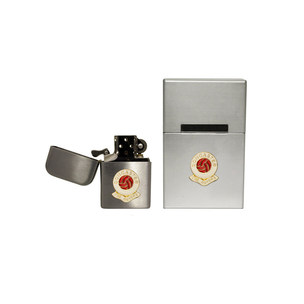 Knight Doncaster Rovers Football Club Stormproof Petrol Lighter And Metal Cigarette Packet Cover