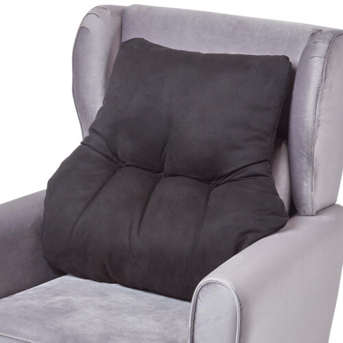 Homescapes (Black) Faux Suede Back Support Cushion