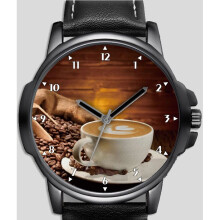 Coffee Cup And Beans Art Unique Unisex Beautiful Wrist Watch UK FAST
