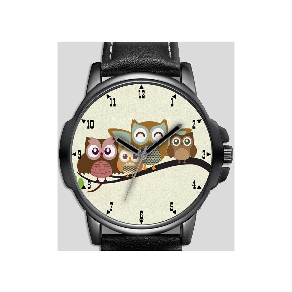 Owls On The Tree Novelty Art Unique Wrist Watch FAST UK