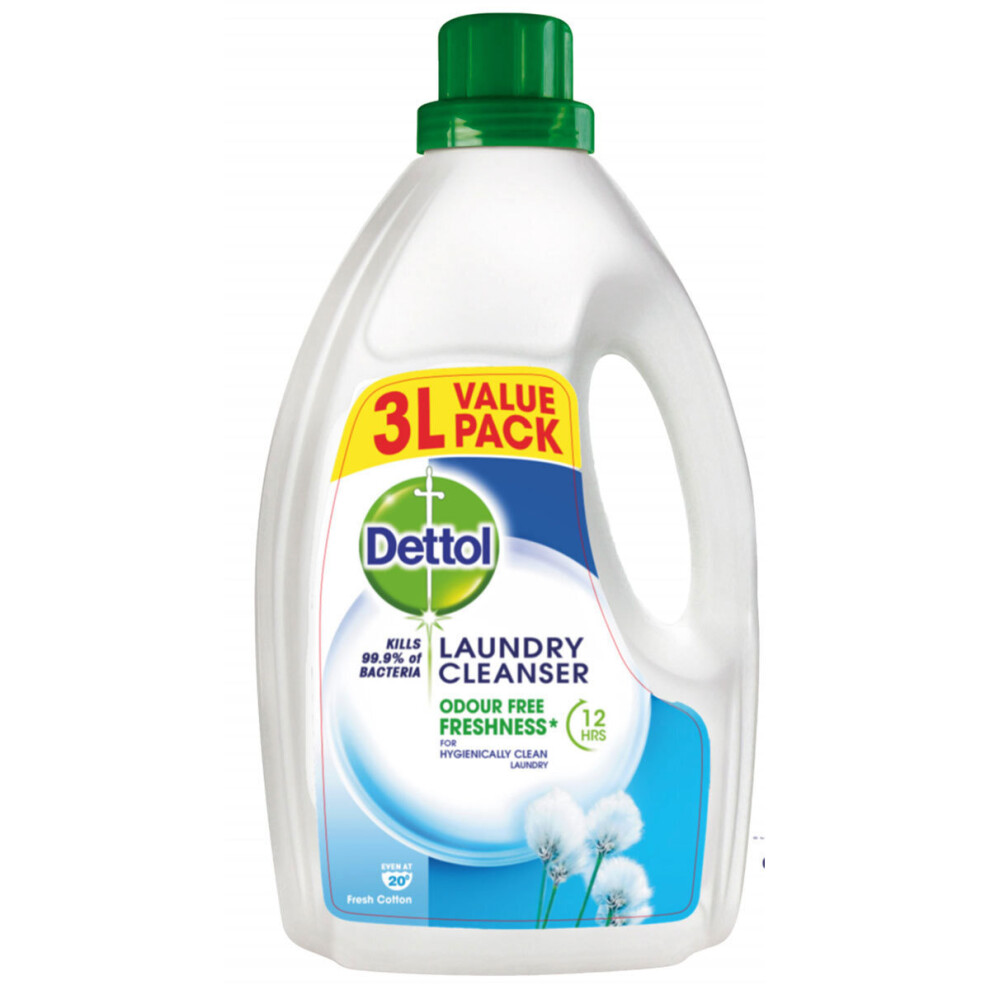 Dettol Laundry Cleanser Kills 99.9 % of Bacteria 3Litre