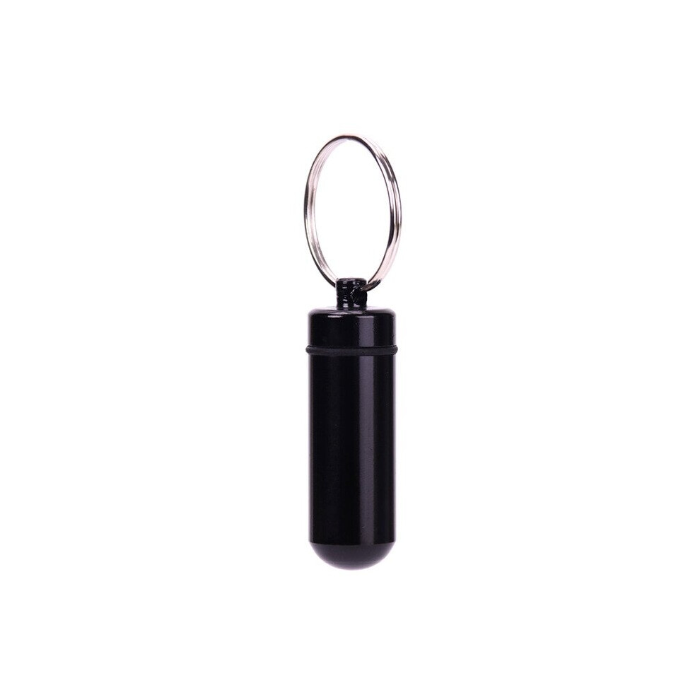 Black (Black) Waterproof Aluminum Pill Box Case Bottle Cache Drug Holder Container Keychain Medicine Box Health Care