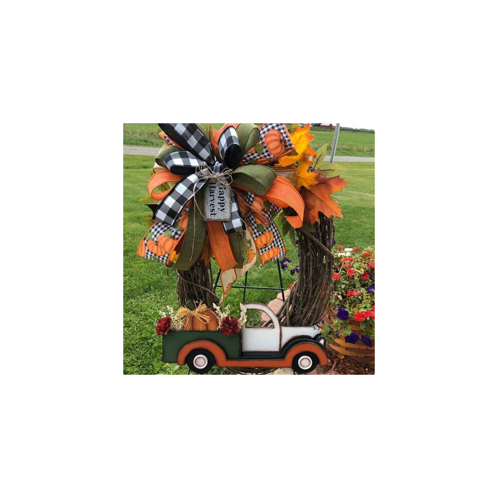 Farmhouse Pumpkin Truck Wreath Fall Wreaths for Front Door Autumn