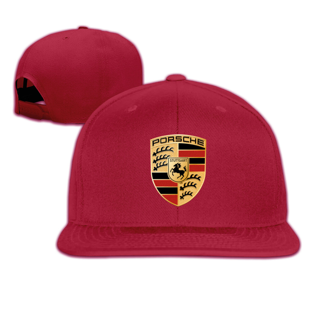 (Dark Red) Porsche Logo Adjustable Baseball Cap Hat