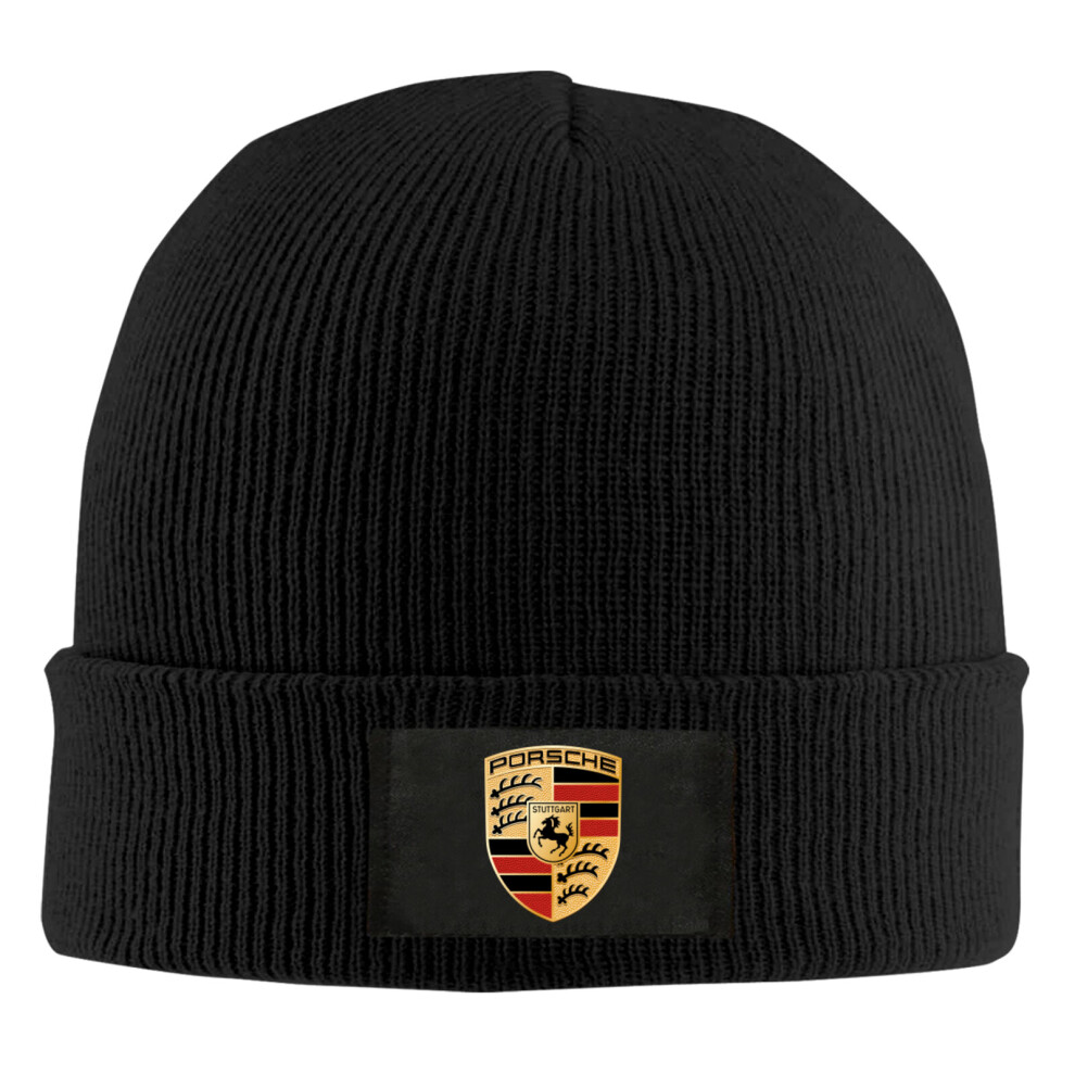 Beinono Porsche Unisex Print Beanie Hat Knitted Hat Black