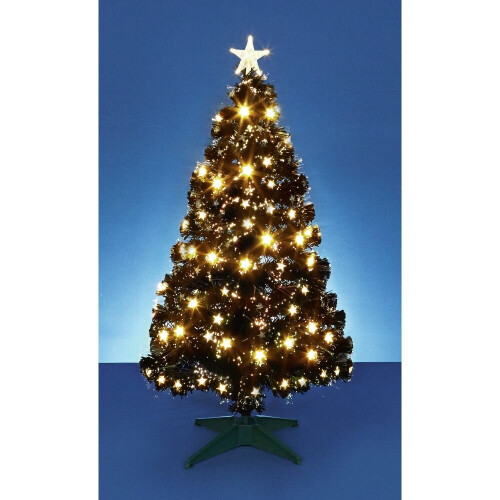 Premier Black 4ft Christmas Tree with LED Stars - Warm White