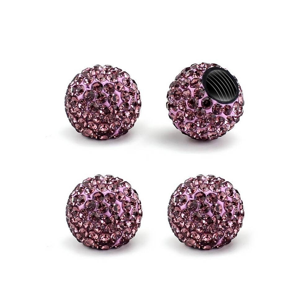 (Purple) 4X Crystal Wheel Tyre Valve Dust Car Universal Cap-image-OPC-P8D2XRX-NEW