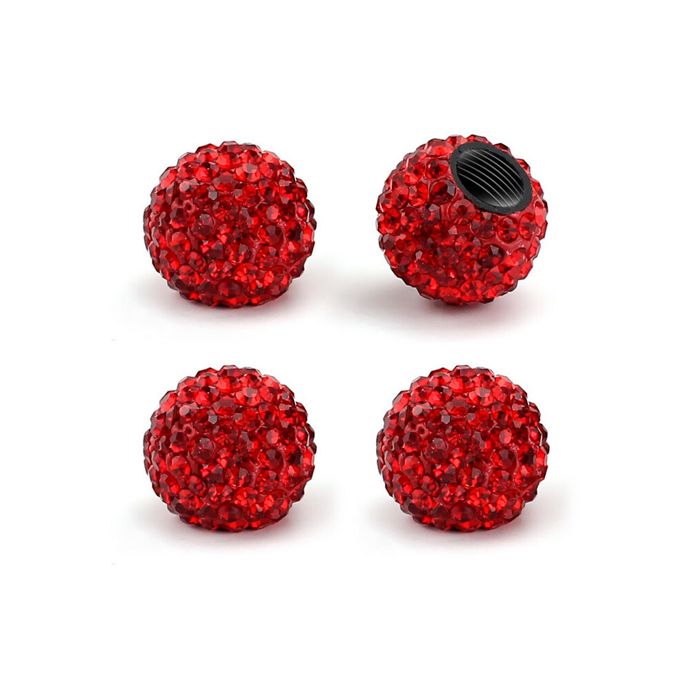 (Red) 4X Crystal Wheel Tyre Valve Dust Car Universal Cap-image-OPC-P8D2XRZ-NEW