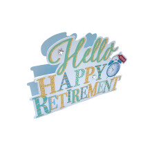 Happy Retirement 3D Paper Dazzle Greeting Card Glitter Finished