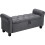 Living And Home (Dark Grey) Linen Bed End Bench Ottoman Storage Blankets Box Stool with Armrest 3