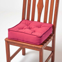 (Claret Red) Cotton Dining Chair Booster Cushion