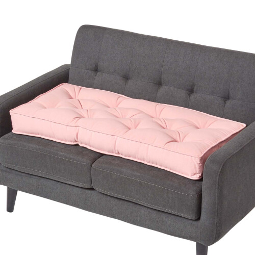 Homescapes (Pink) Cotton 2 Seater Booster Cushion