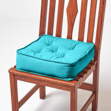 (Teal) Cotton Dining Chair Booster Cushion