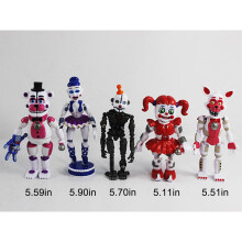 (Versión Funtime) FNAF Five Nights at Freddy's Mini Figuras de Acción Modelo Funtime Rockstar Glamrock Withered Nightmare Freddy Foxy Bonnie Chica