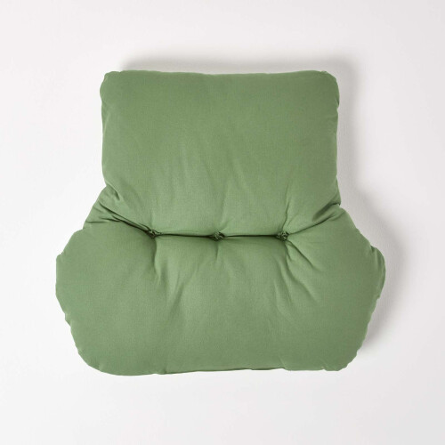 Homescapes (Forest Green) Cotton Back Support Cushion 2