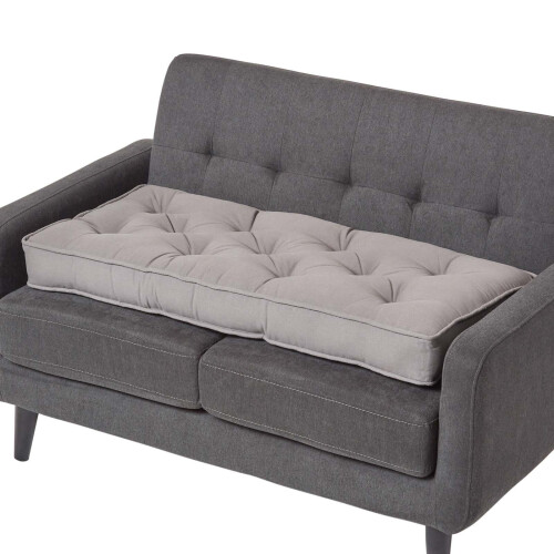Homescapes (Charcoal Grey) Cotton 2 Seater Booster Cushion