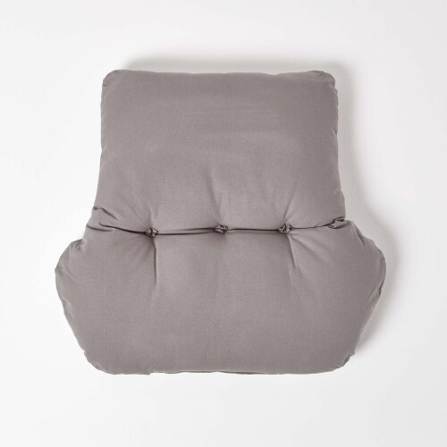 Homescapes (Charcoal Grey) Cotton Back Support Cushion 2