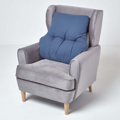 Homescapes (Navy) Cotton Back Support Cushion 1