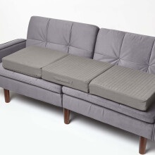 (Charcoal Grey) Orthopaedic Foam 3 Seater Booster Cushion Cotton Removable Cover